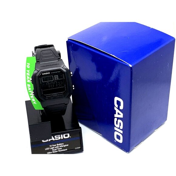Casio Men's Watch W800H-1BV Illuminator Quartz Digital Black Resin Sport 3240 - Picture 3 of 15
